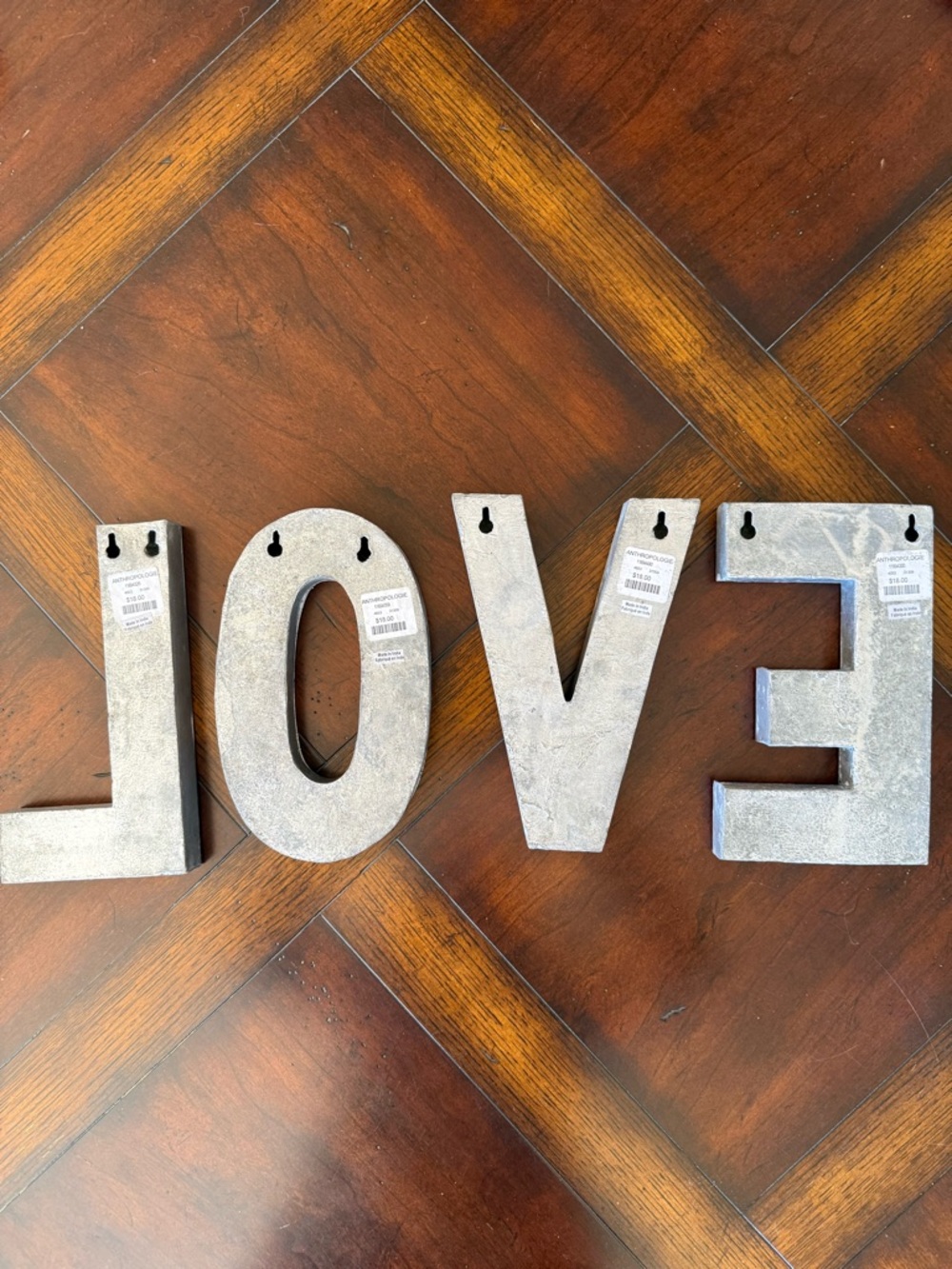 Anthropologie Silver 'LOVE' Wall Letters - Picture 2 of 4
